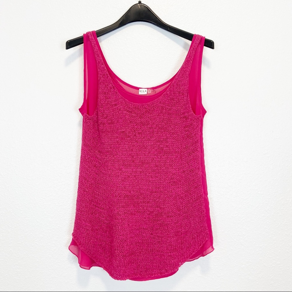 Vila Milano Pink Knit Double Layer Lined Tank M